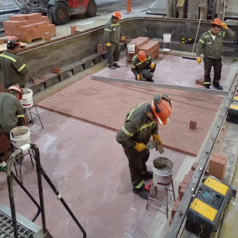 refractory bricks placement